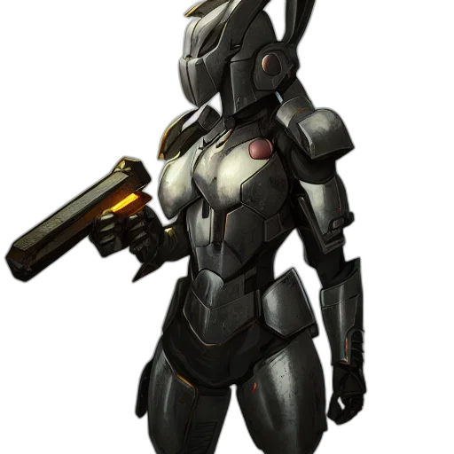 robot, weapon, concept art, 3d render transparent PNG cut-out