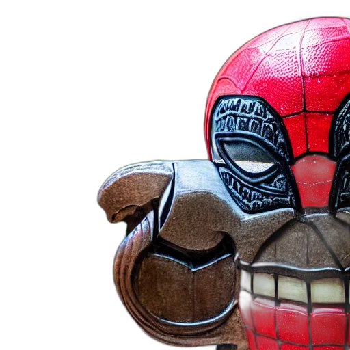 mask, 3d render, comic book art, closeup, photorealistic, capture, glossy, spider transparent PNG cut-out