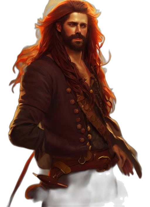 jacket, fantasy art, concept art, photorealistic, comic book art, red, golden, portrait transparent PNG cut-out