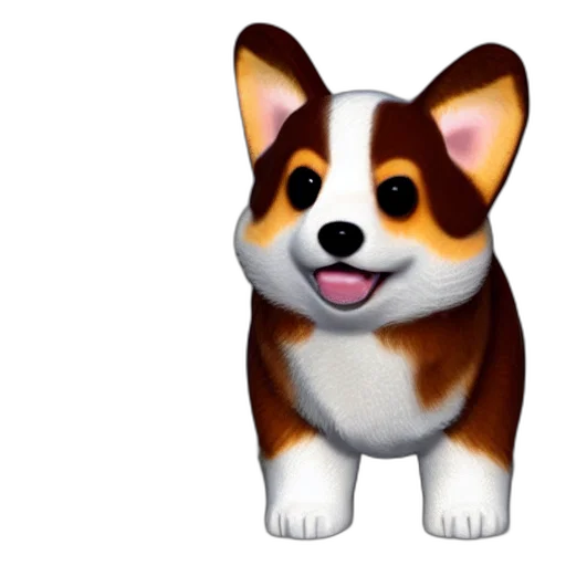 animal, 3d render, photorealistic, concept art, pixel art, cute, little, corgi transparent PNG cut-out