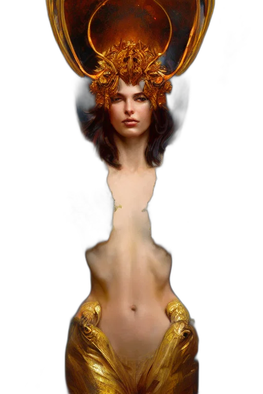crown, jewelry, creature, dress, fantasy art, concept art, photorealistic, 3d render transparent PNG cut-out
