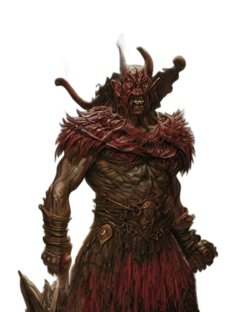 creature, staff, mask, dragon transparent PNG cut-out