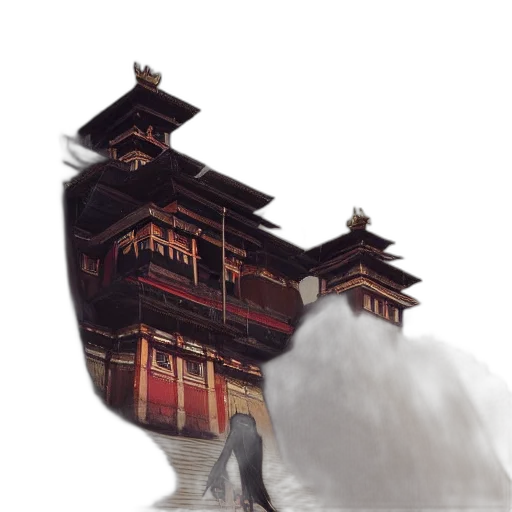 building, dragon, weapon, staff transparent PNG cut-out