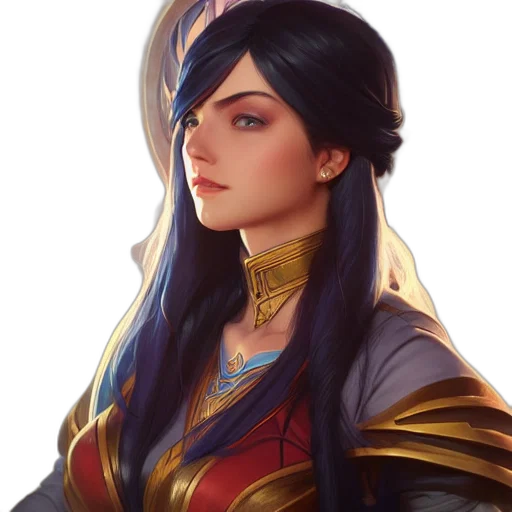 face, crown, jewelry, staff, fantasy art, concept art, anime, photorealistic transparent PNG cut-out