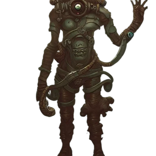robot, staff, creature, mask transparent PNG cut-out