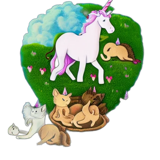 animal, concept art, pixel art, fantasy art, watercolor, forest, pastel, earth tones transparent PNG cut-out