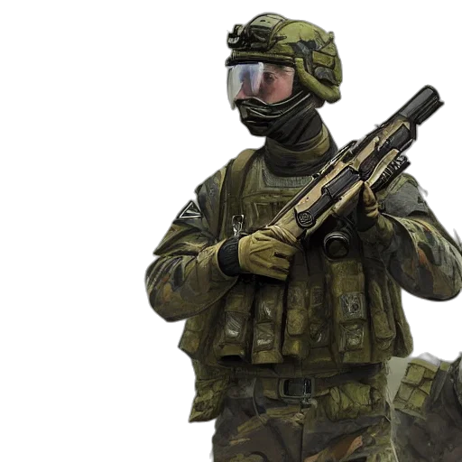 weapon, staff, mask, jacket transparent PNG cut-out