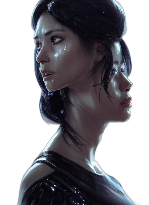 face, mask, robot, concept art, fantasy art, cyberpunk, comic book art, neon lights transparent PNG cut-out