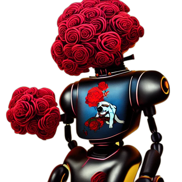 robot, flower, concept art, cartoon transparent PNG cut-out