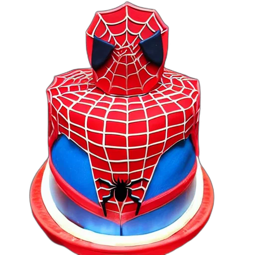 hat, 3d render, chinese, knockoff, spider, man, birthday, cake transparent PNG cut-out