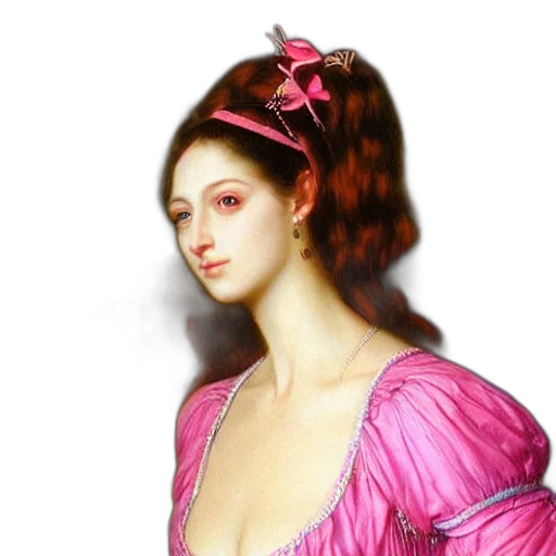 dress, jewelry, crown, photorealistic, oil painting, fantasy art, vaporwave, portrait transparent PNG cut-out