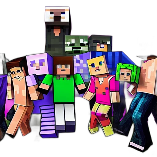pixel art, 3d render, cartoon, concept art, colorful, neon, pastel, minecraft transparent PNG cut-out