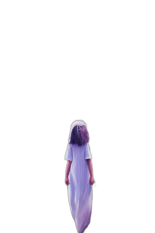 dress, creature, hair, mask, vaporwave, concept art, 3d render, pixel art transparent PNG cut-out