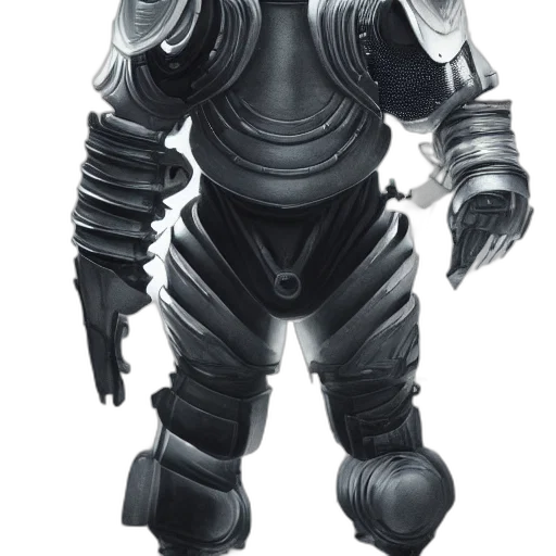 robot, staff, concept art, 3d render, fantasy art, comic book art, monochrome, dark transparent PNG cut-out