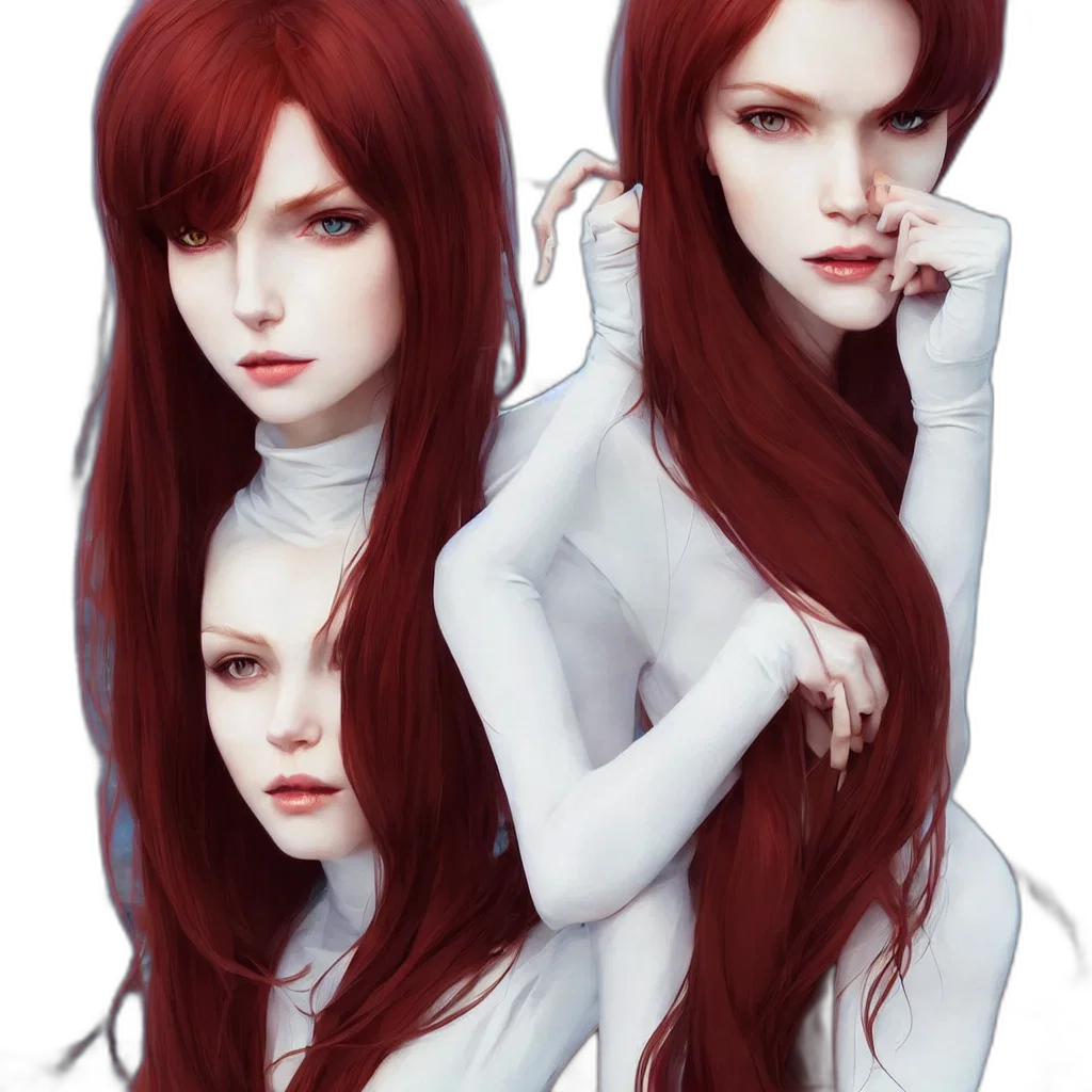 hair, fantasy art, concept art, photorealistic, anime, red, monochrome, dark transparent PNG cut-out