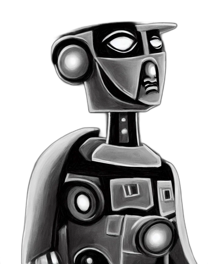 robot, mask, face, comic book art transparent PNG cut-out
