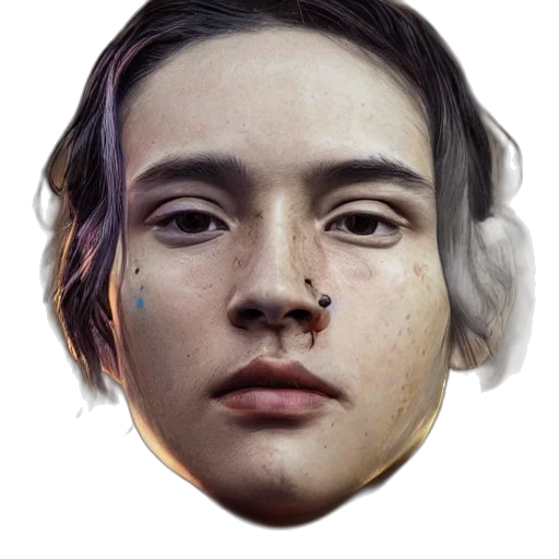 face, mask, robot, crown, photorealistic, concept art, 3d render, fantasy art transparent PNG cut-out