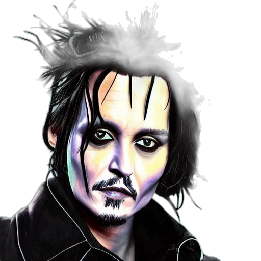 face, cartoon, photorealistic, comic book art, fantasy art, portrait, johnny, depp transparent PNG cut-out