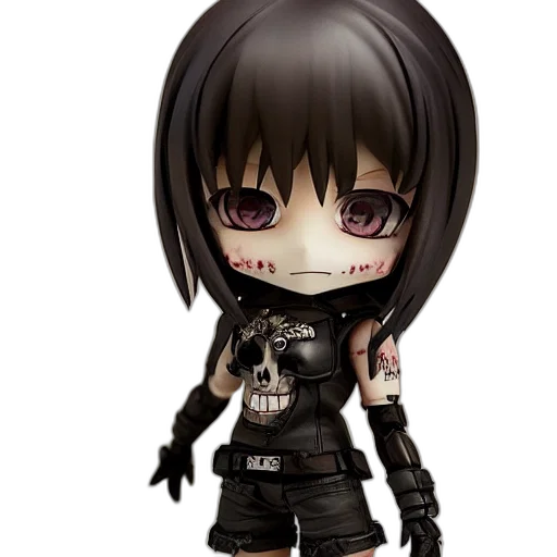 3d render, concept art, cartoon, cyberpunk, portrait, grungy, skull, anime transparent PNG cut-out