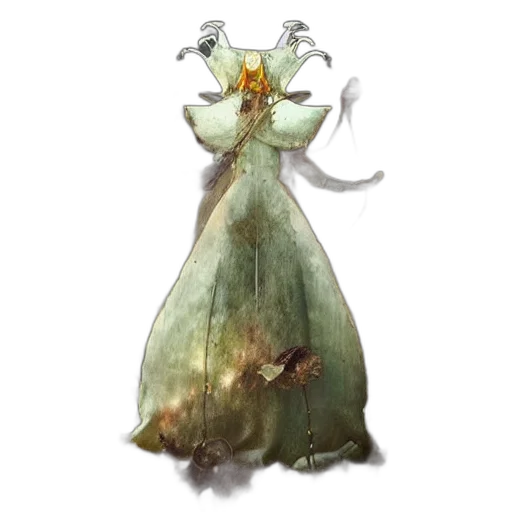 dress, creature, crown, staff, concept art, fantasy art, watercolor, pixel art transparent PNG cut-out