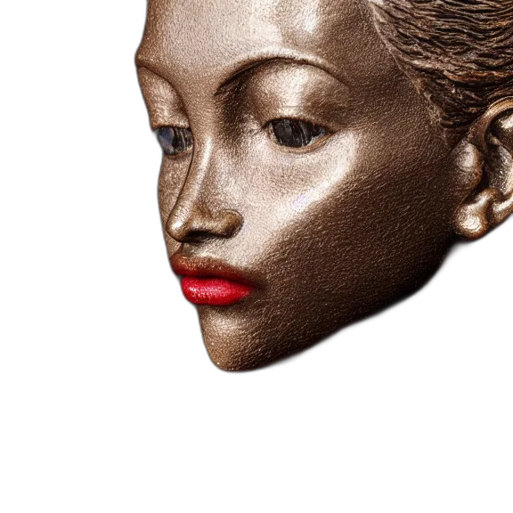 mask, face, crown, jewelry, photorealistic, 3d render, concept art, golden transparent PNG cut-out