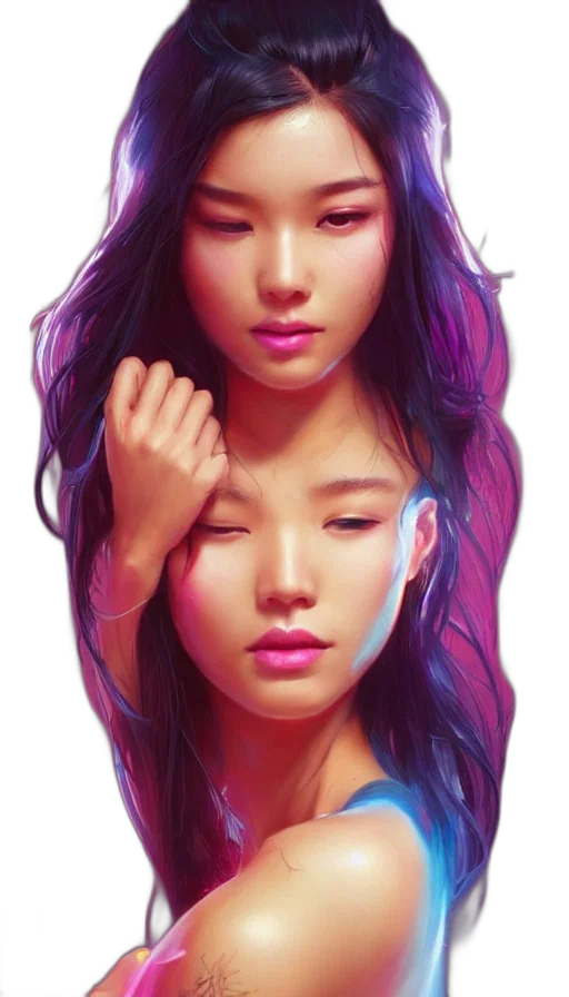 face, hair, photorealistic, fantasy art transparent PNG cut-out