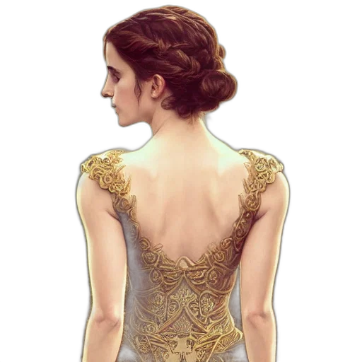 dress, crown, jewelry, watercolor transparent PNG cut-out