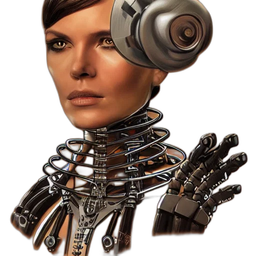 robot, face, staff, weapon, cyberpunk, concept art, 3d render, photorealistic transparent PNG cut-out