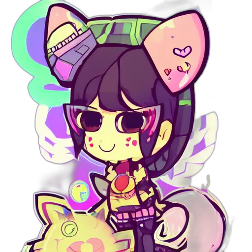 staff, vaporwave, anime, cyberpunk, pixel art, neon, pastel, colorful transparent PNG cut-out