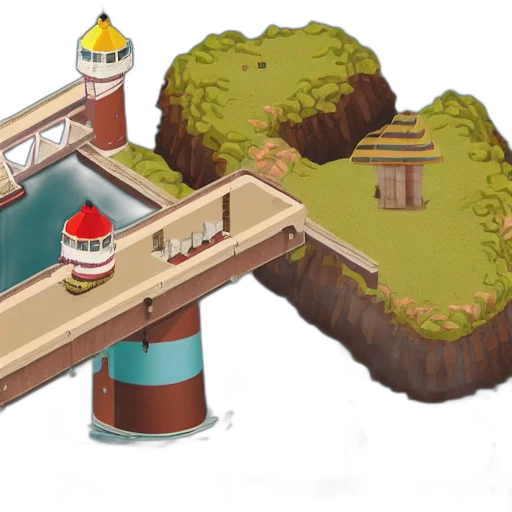 concept art, 3d render, pixel art, side transparent PNG cut-out