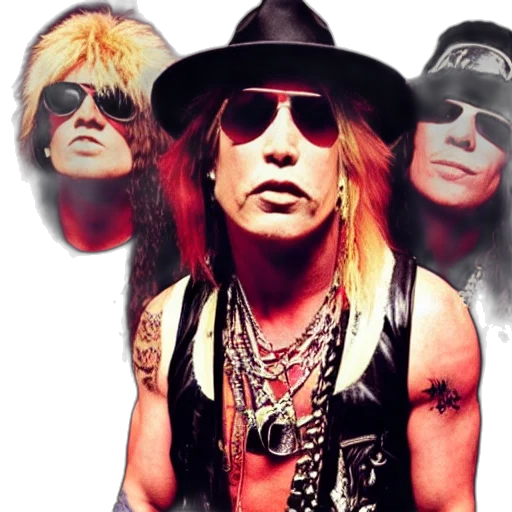 hat, photorealistic, welcome, jungle, baby, guns, roses transparent PNG cut-out