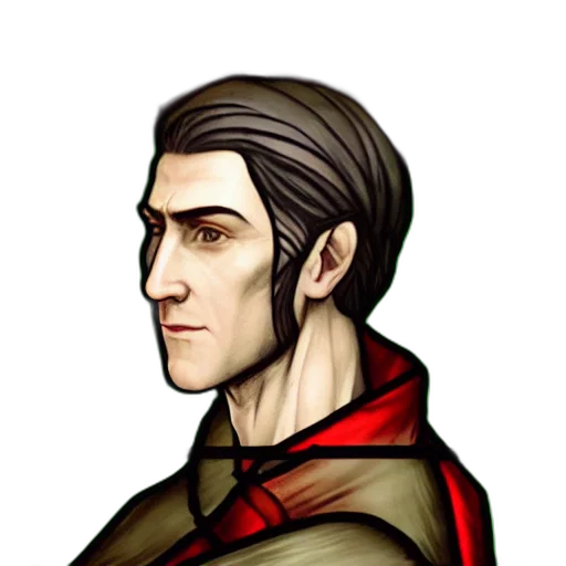 staff, face, jacket, pixel art, fantasy art, concept art, comic book art, red transparent PNG cut-out
