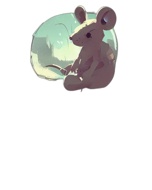 animal, creature, hat, staff transparent PNG cut-out