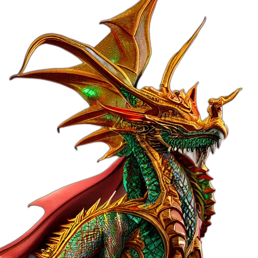 dragon, staff, sword, mask, fantasy art, concept art, 3d render, pixel art transparent PNG cut-out