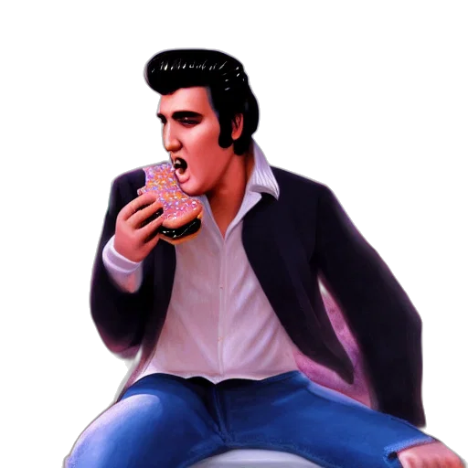 jacket, food, concept art, 3d render, cartoon, photorealistic, neon lights, elvis transparent PNG cut-out