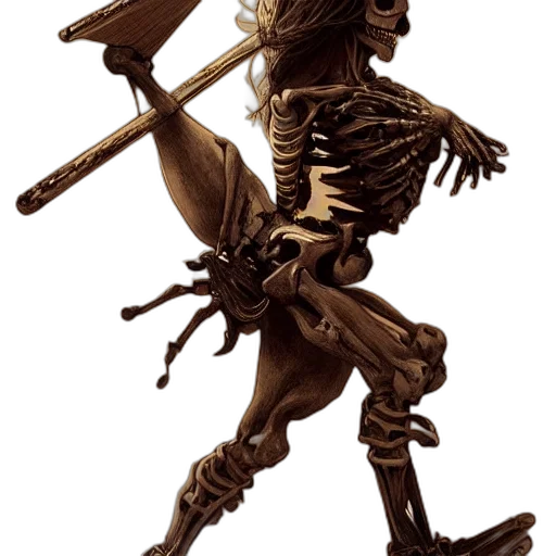 staff, creature, weapon, robot, concept art, fantasy art, 3d render, skeleton transparent PNG cut-out