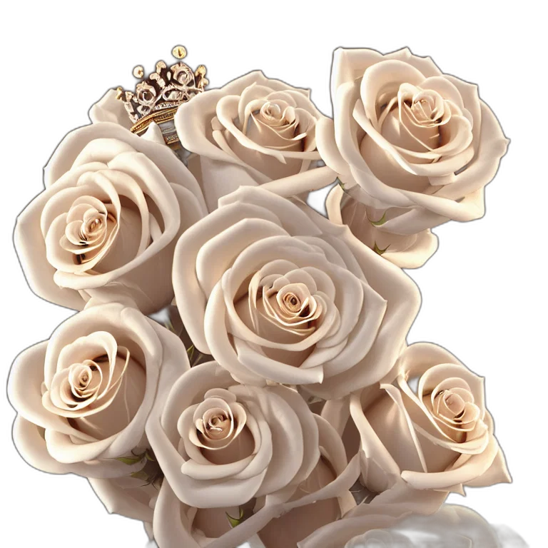 crown, jewelry, flower, 3d render, photorealistic, earth tones, wonderful, princess transparent PNG cut-out