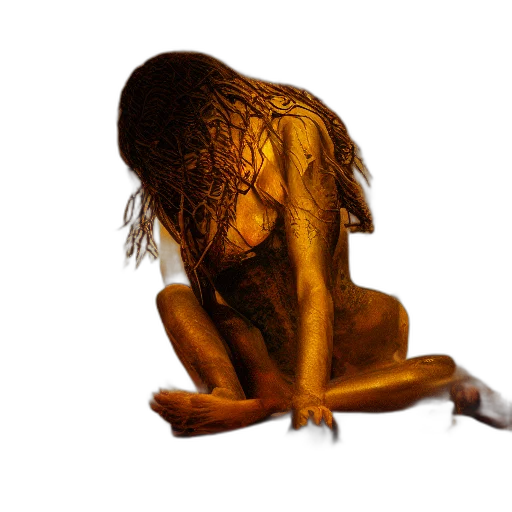 hair, jewelry, creature, staff transparent PNG cut-out