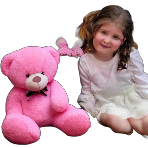 photorealistic, 3d render, pink, teddy transparent PNG cut-out