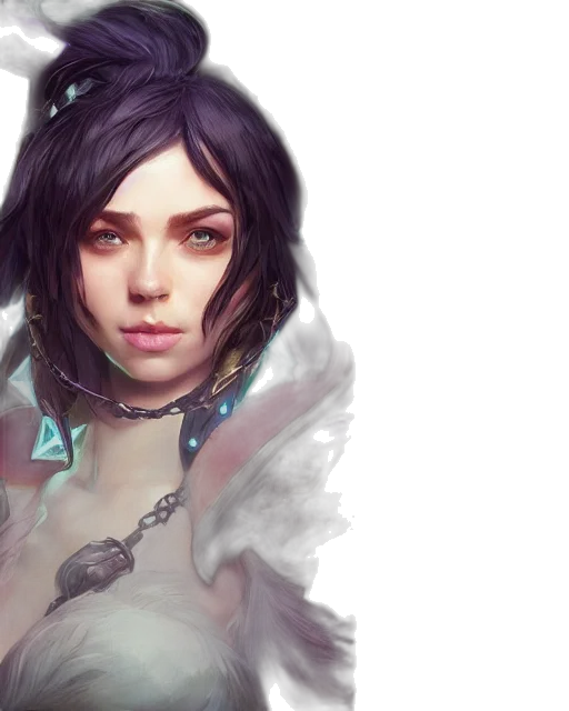 face, fantasy art, concept art, photorealistic, cyberpunk, pastel, blue, dark transparent PNG cut-out