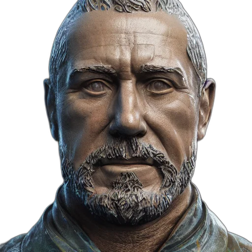 face, staff, photorealistic, 3d render, concept art, portrait, russia, bronze transparent PNG cut-out