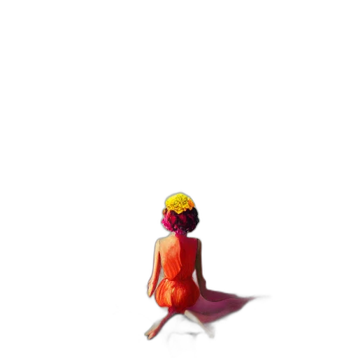 dress, staff, hat, creature, concept art, pixel art, 3d render, vaporwave transparent PNG cut-out