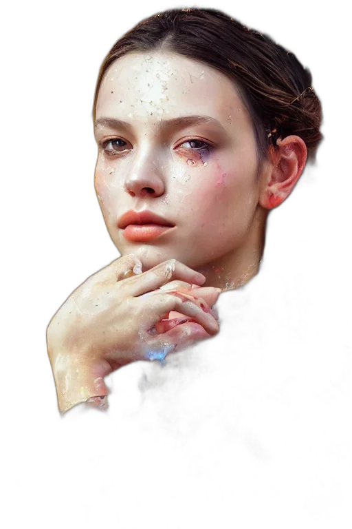 face, jewelry, mask, robot, photorealistic, oil painting, fantasy art, concept art transparent PNG cut-out