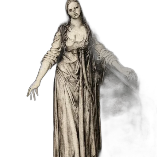 dress, staff, creature, face, concept art, fantasy art, photorealistic, 3d render transparent PNG cut-out
