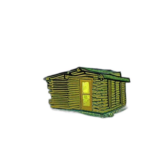 building, furniture, 3d render, pixel art, concept art, photorealistic, green, log transparent PNG cut-out