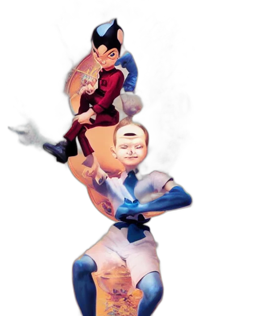 comic book art, concept art, cartoon, 3d render transparent PNG cut-out