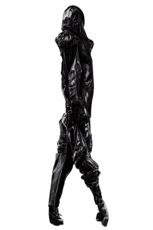 jacket, staff, robot, creature transparent PNG cut-out