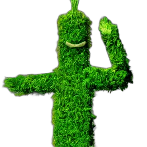 staff, animal, creature, tree, 3d render, pixel art, concept art, green transparent PNG cut-out