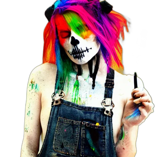 mask, face, hair, dress, photorealistic, cartoon, watercolor, cyberpunk transparent PNG cut-out