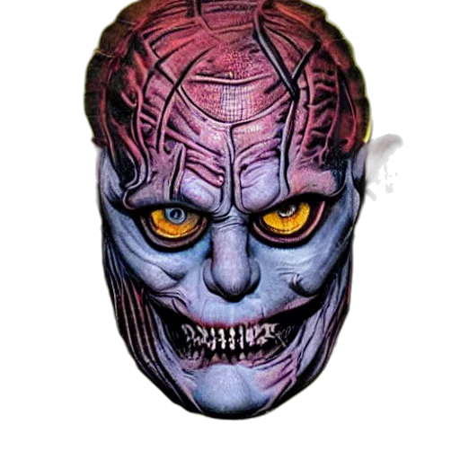 mask, face, creature, comic book art transparent PNG cut-out